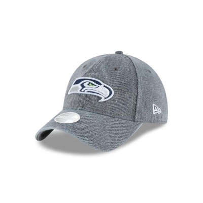 Seattle Seahawks Gorra | New Era NFL Faded Denim 9twenty Adjustable Cap Mexico - Grises